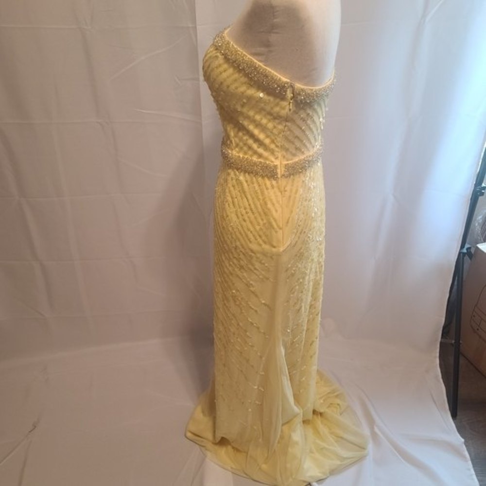 Sean Collection Fully Beaded Sequence Yellow Dres… - image 5